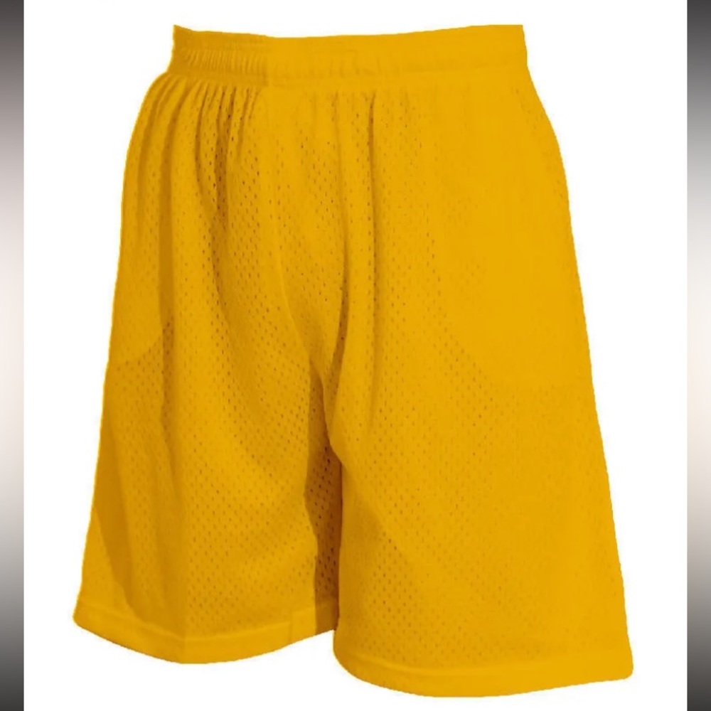 💛🩳 Hill Men’s Mesh Basketball Shorts w/2 front pockets -Golden Rod